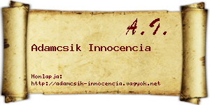 Adamcsik Innocencia névjegykártya